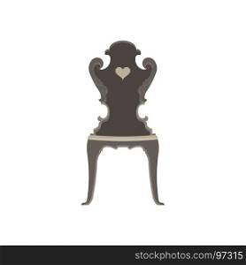 Vector chair flat icon isolated. Furniture interior design style illustration. Black graphic armchair