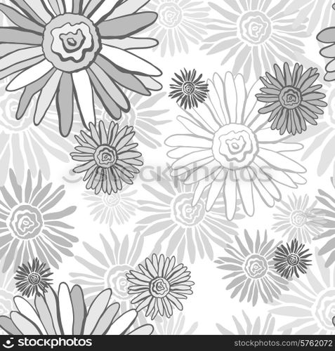 Vector chamomiles flower (Seamless Pattern).