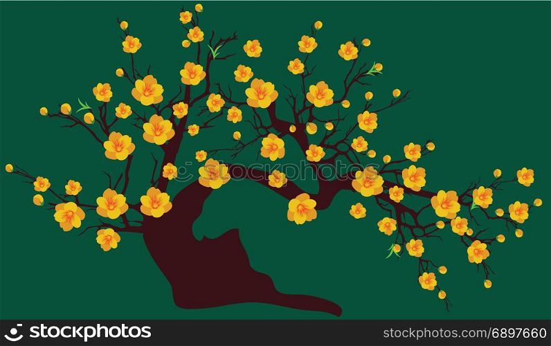 Vector Cherry blossom for Chinese New Year and lunar new year