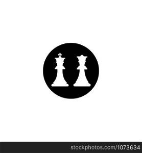 vector chess piece set for logo design,king and queen icon illustration design