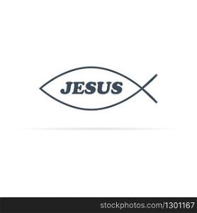 vector christian fish icon - symbol of baptism.