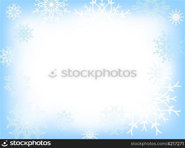 Vector christmas background from different decorative snowflakes