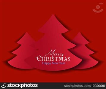 Vector Christmas background, Merry Christmas card with Christmas tree. Vector Christmas tree