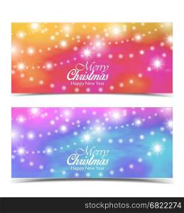 Vector Christmas background. Vector Christmas background, Merry Christmas banners with light