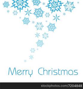 Vector Christmas background with blue snowflakes and place for your text