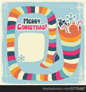 Vector Christmas background with funny socks for gifts.. Vector Christmas background with funny socks for gifts