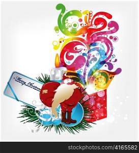 vector christmas background with present box