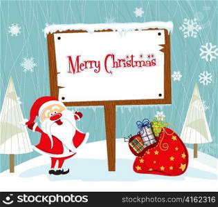 vector christmas background with santa