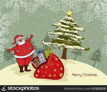 vector christmas background with santa