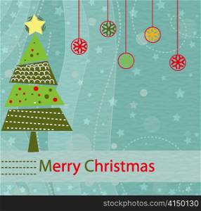 vector christmas background with tree