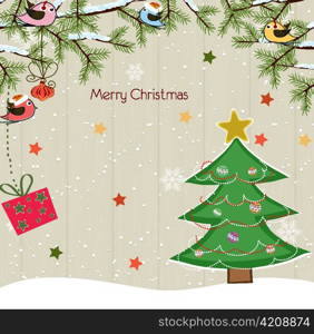 vector christmas background with tree