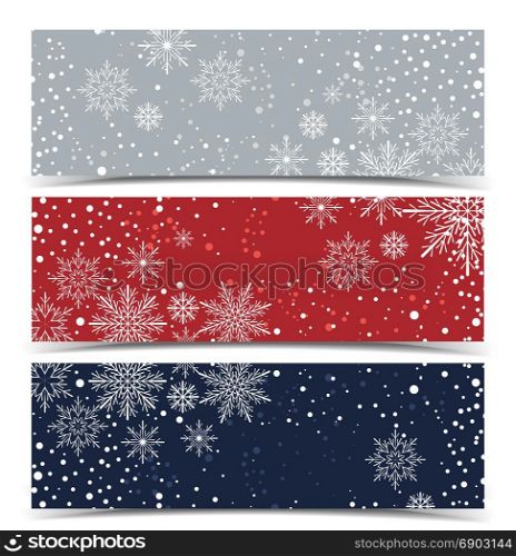 Vector Christmas backgrounds. Vector Christmas backgrounds, Merry Christmas banners with snow