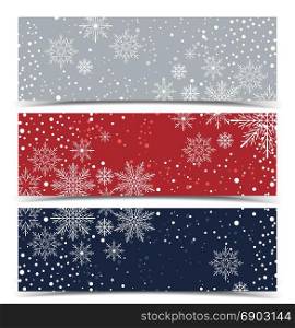 Vector Christmas backgrounds. Vector Christmas backgrounds, Merry Christmas banners with snow