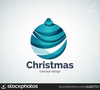 Vector Christmas ball logo template, abstract business icon