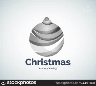 Vector Christmas ball logo template, abstract business icon