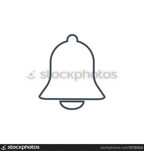 vector christmas bell icon in outline on a white background