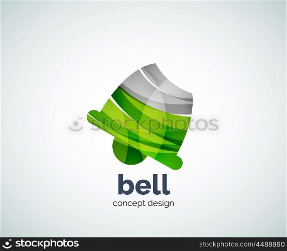 Vector Christmas bell logo template, abstract business icon