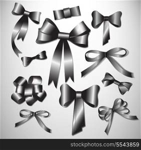 Vector christmas bow collection. can be used banners, invitation, congratulation or website layout vector