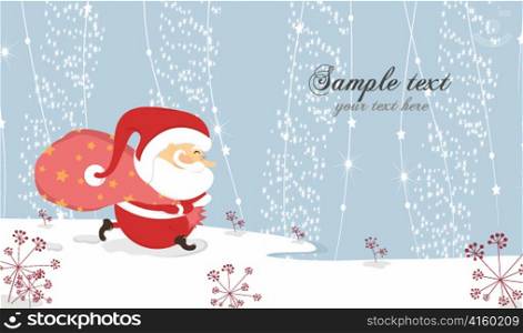 vector christmas card with santa