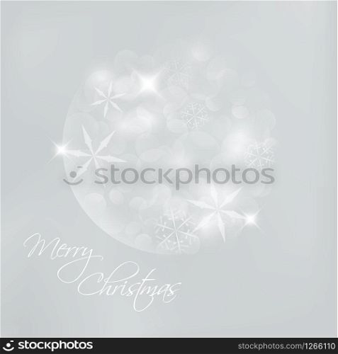 Vector Christmas card with snowflakes and lights in the circle