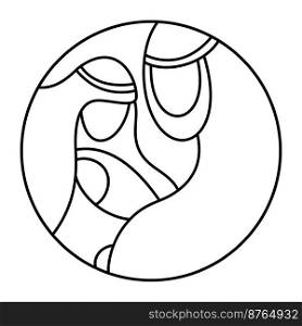 Vector Christmas Christian religious Nativity Scene of baby Jesus with Mary and Joseph in circle. Logo icon illustration sketch. Doodle hand drawn with black lines.. Vector Christmas Christian religious Nativity Scene of baby Jesus with Mary and Joseph in circle. Logo icon illustration sketch. Doodle hand drawn with black lines