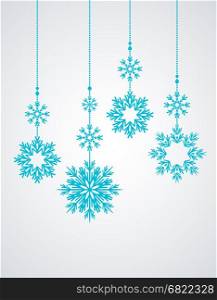 Vector Christmas decoration. Vector winter background with beautiful various snowflakes, Christmas decoration