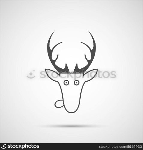 Vector christmas deer head icon. Vector christmas deer head icon.