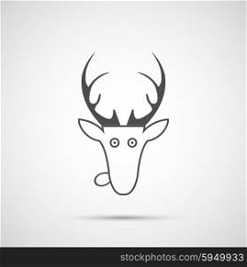 Vector christmas deer head icon. Vector christmas deer head icon.