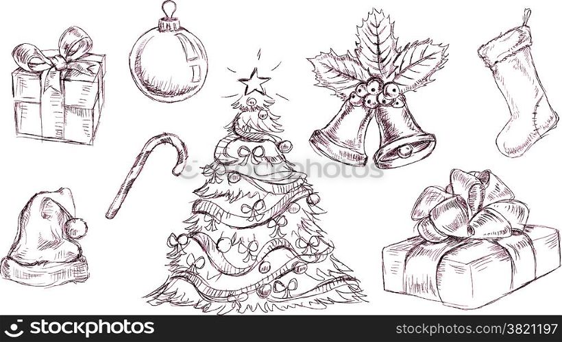 Vector Christmas doodles