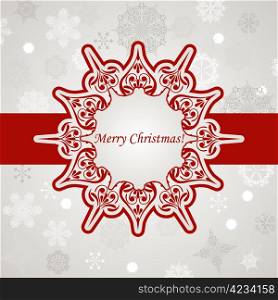 Vector Christmas Greeting Card with Snowflakes, Place for your text, fully editable eps 8 file