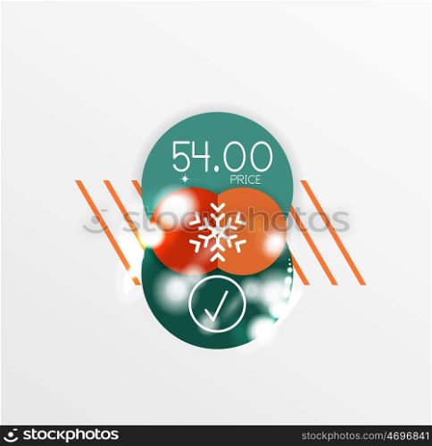 Vector Christmas label or price tag sticker. Vector Christmas label or price tag stickers with light effects