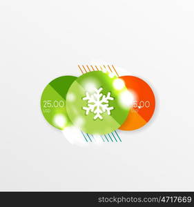 Vector Christmas label or price tag sticker. Vector Christmas label or price tag stickers with light effects