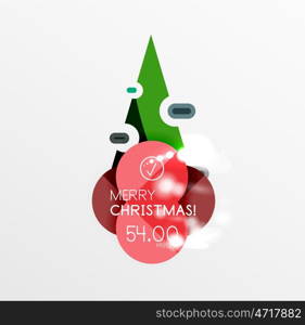 Vector Christmas label or price tag sticker. Vector Christmas label or price tag stickers with light effects