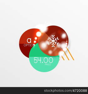 Vector Christmas label or price tag sticker. Vector Christmas label or price tag stickers with light effects