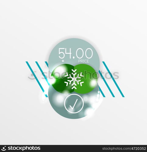 Vector Christmas label or price tag sticker. Vector Christmas label or price tag stickers with light effects