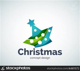 Vector Christmas or New Year star decoration logo template, abstract business icon