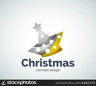 Vector Christmas or New Year star decoration logo template, abstract business icon