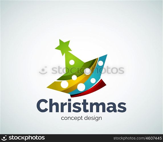 Vector Christmas or New Year star decoration logo template, abstract business icon