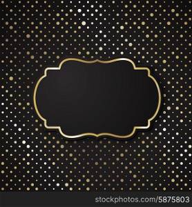 Vector Christmas paper. . Vector stylish black polka dot background with vintage paper card