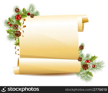 Vector. Christmas scroll.