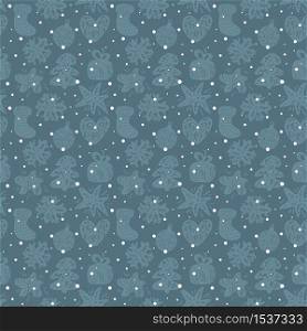 Vector Christmas Seamless texture with hearts, boots, balls and snowflakes. Can be used for wallpaper, pattern fills, textile, web page background, surface textures. illustration.. Vector Christmas Seamless texture with hearts, boots, balls and snowflakes. Can be used for wallpaper, pattern fills, textile, web page background, surface textures. illustration