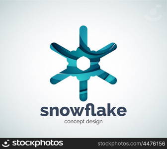 Vector Christmas snowflake logo template, abstract business icon