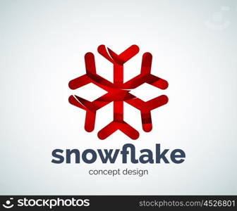 Vector Christmas snowflake logo template, abstract business icon