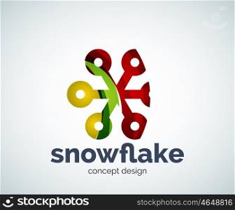 Vector Christmas snowflake logo template. Vector Christmas snowflake logo template, abstract business icon