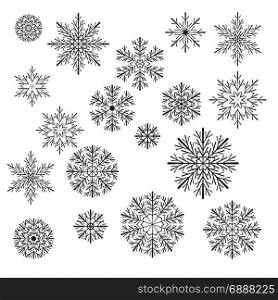 Vector Christmas snowflake. Vector illustration of Christmas snowflake. Snow on a white background
