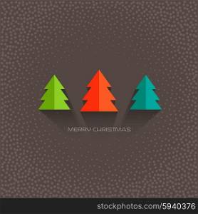 Vector Christmas tree. Christmas tree greeting card. Vector paper design