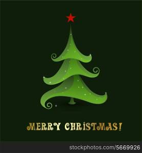 Vector Christmas tree - Greeting Card