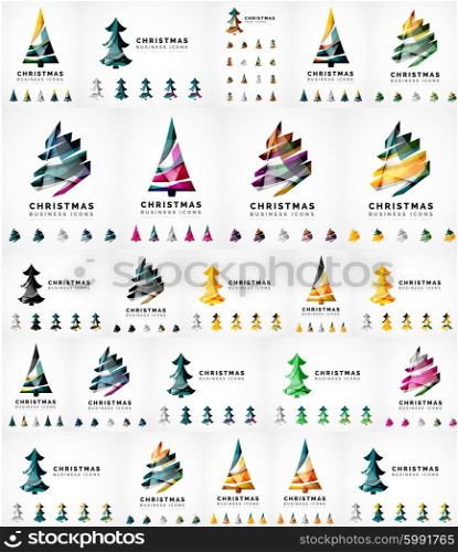 Vector Christmas tree icon set. Geometric design. Vector Christmas tree icon set. Geometric design. Abstraction