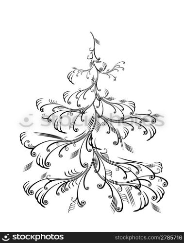 vector christmas tree, isolated