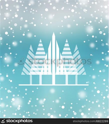 Vector Christmas tree. Vector Christmas background, Merry Christmas card with Christmas tree
